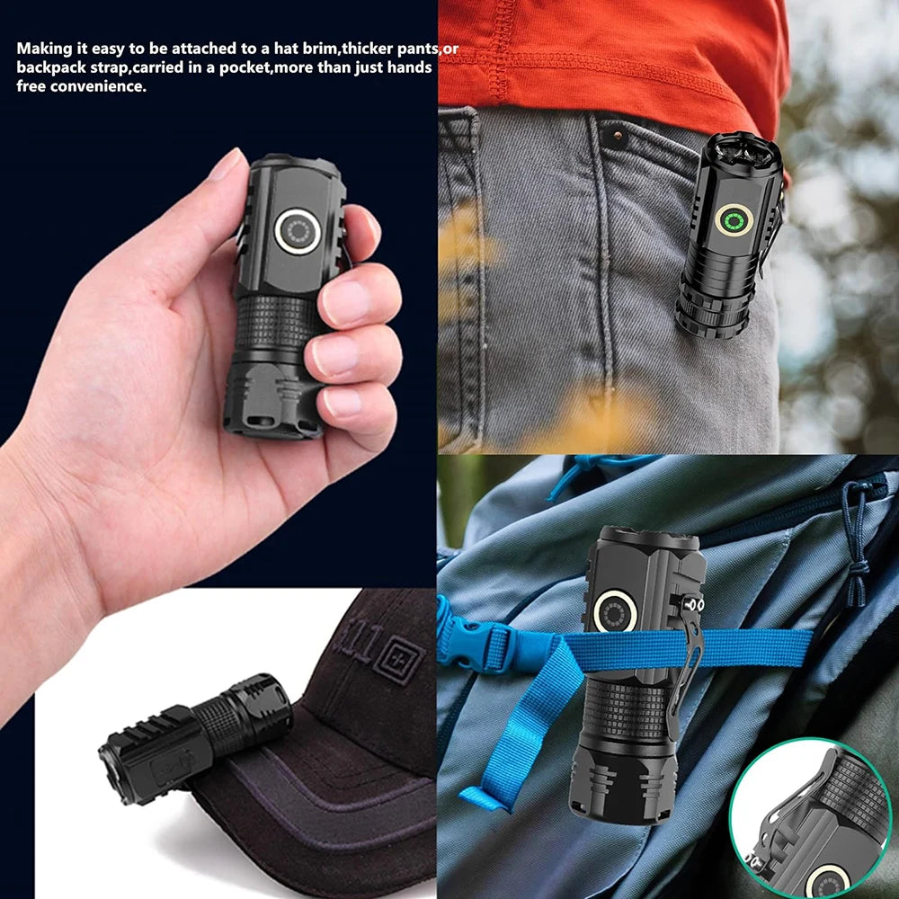 Super Bright LED Flashlight - 500M Range Rechargeable Tactical Light