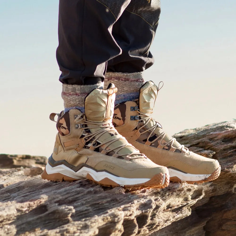 Waterproof Hiking Leather Boots - Professional Microfiber Trekking Footwear
