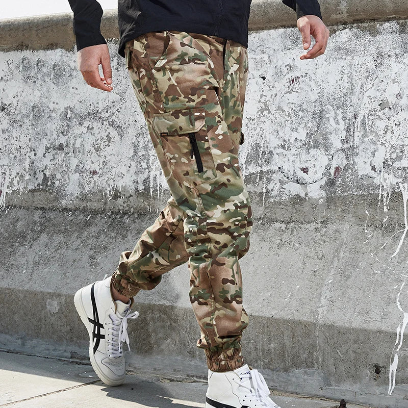 Men's Double Layer Cargo Pants - Vintage Tactical Multi-Pocket Trousers