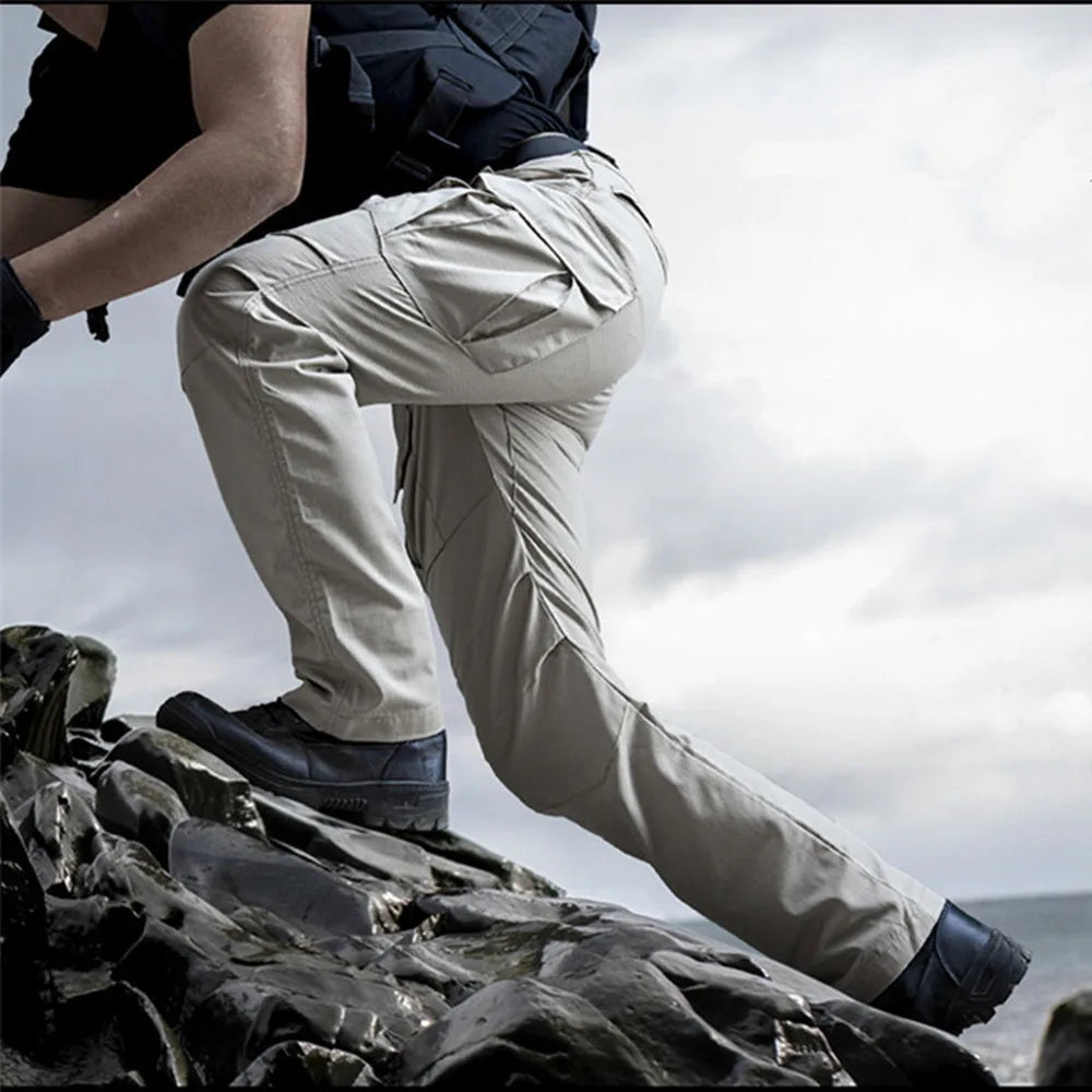 Men's Urban Tactical Pants - Durable Polyester Cotton Outdoor Trousers