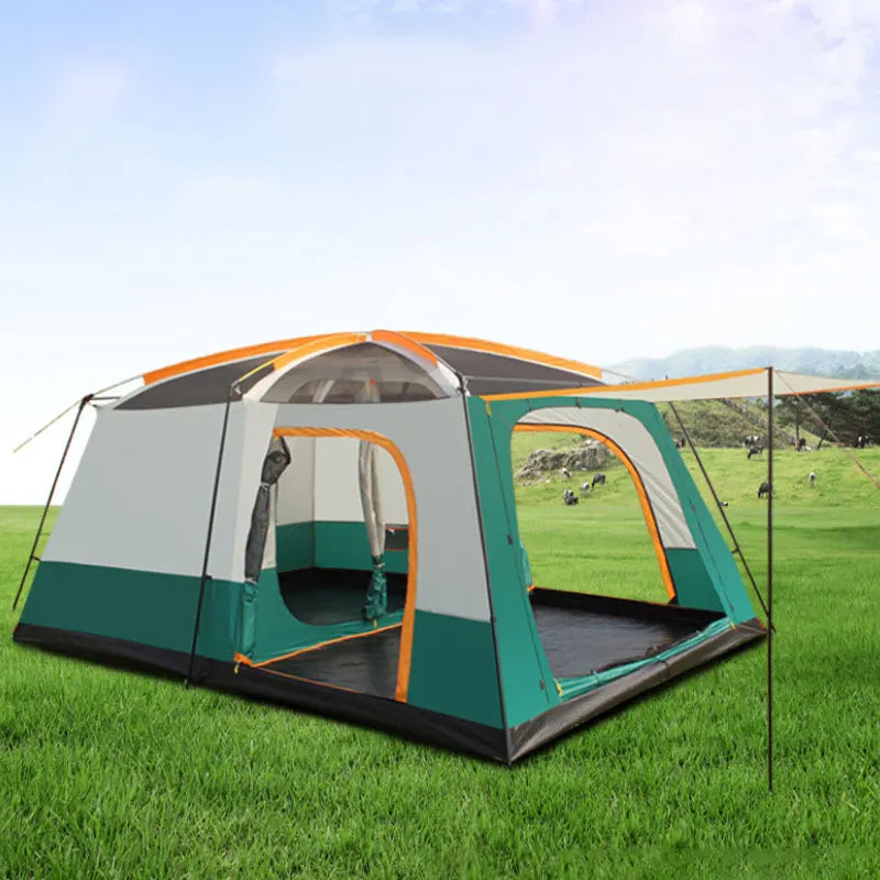 Extra Large 4-Season Camping Tent - 2 Bedroom Waterproof Shelter for 5-8 People