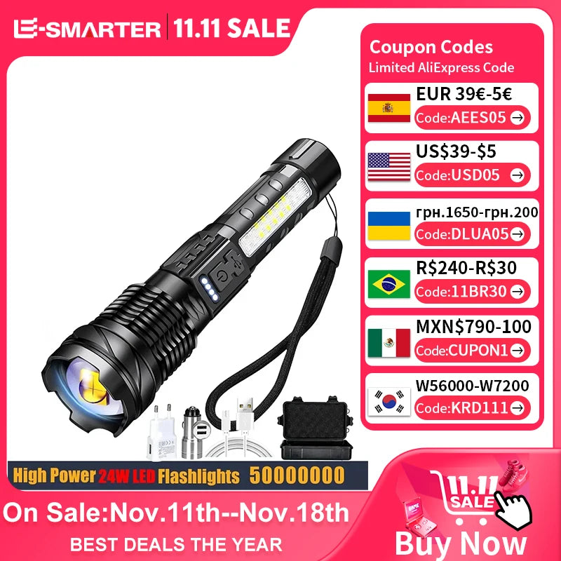 High-power LED Rechargeable Flashlight