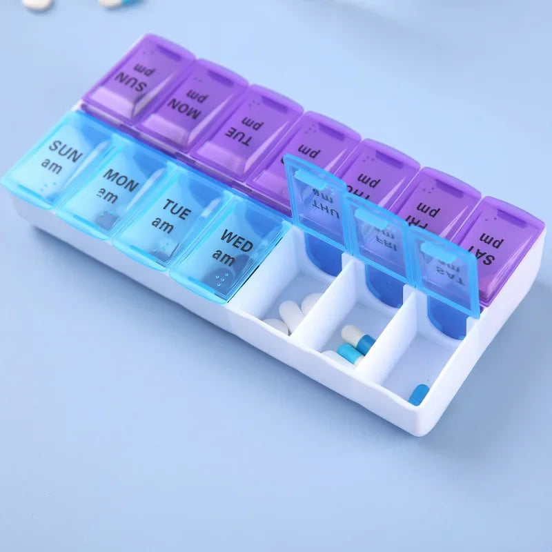 Portable Mini Pill Case - 14-Grid PP Medication Organizer