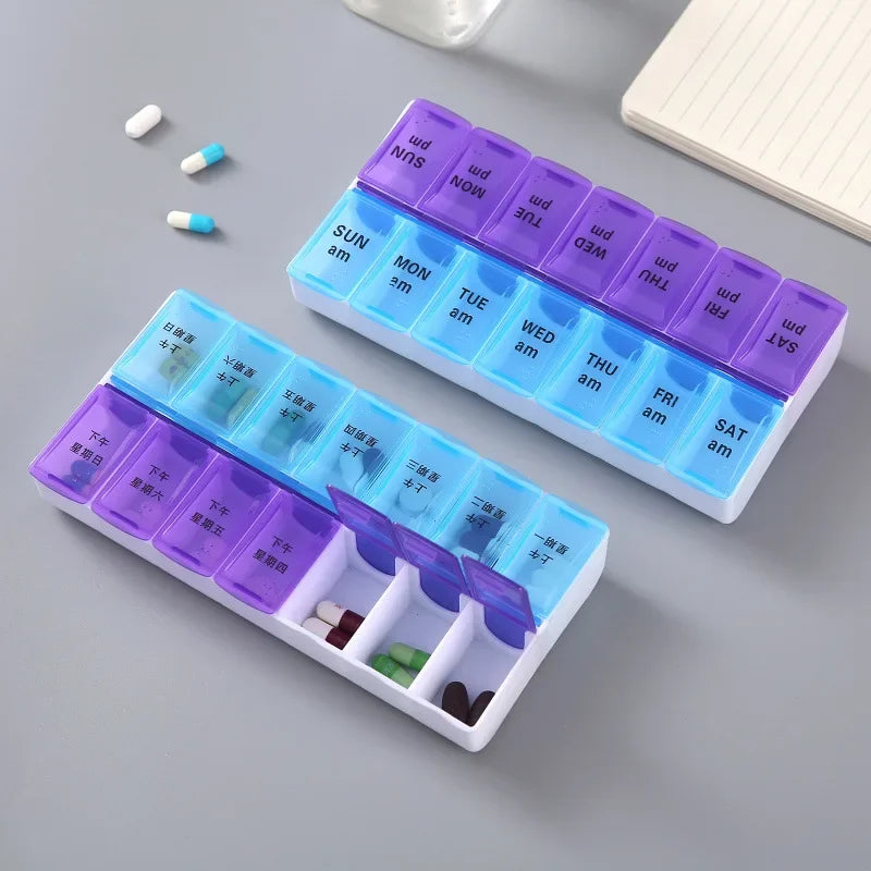 Portable Mini Pill Case - 14-Grid PP Medication Organizer