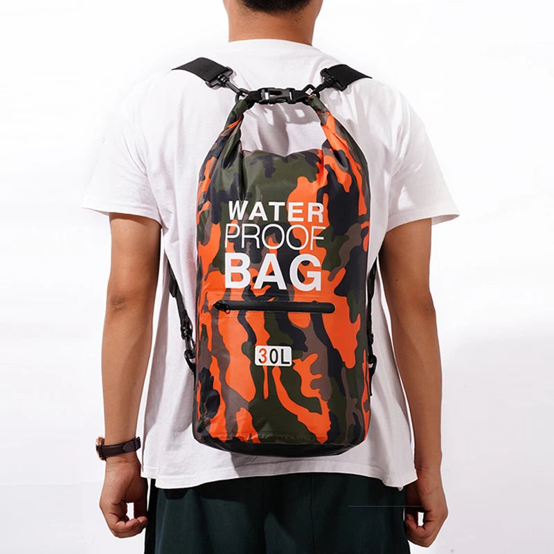 30L Waterproof Outdoor Sports Backpack - Dry Bag with Wet Separation