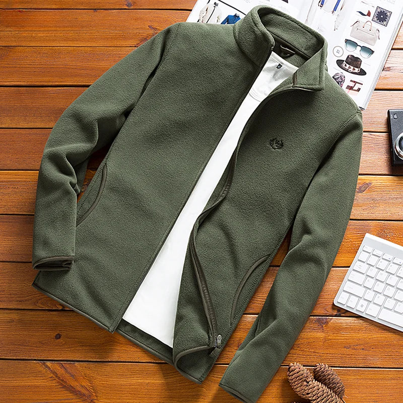 Tactical Outdoor Polar Fleece Jacket - Warm Polyester Spandex Outerwear